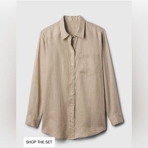 Gap Linen Boyfriend Shirt button down Small